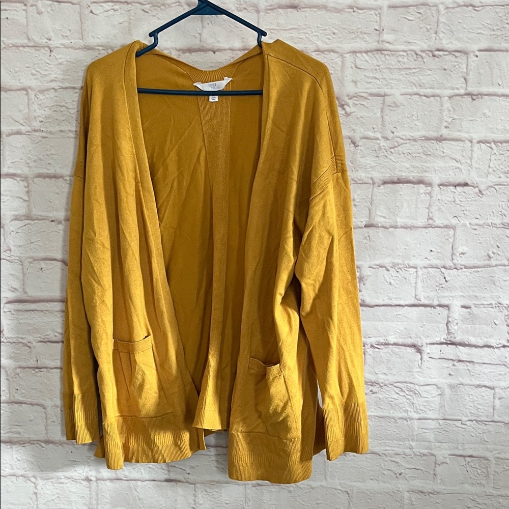 Time and Tru Golden Open Front Cardigan